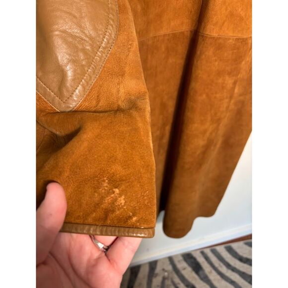 Sills Bonnie Cashin Leather Suede Trench Coat VTG Jacket Brass Twist Lock sz S - Picture 8 of 10